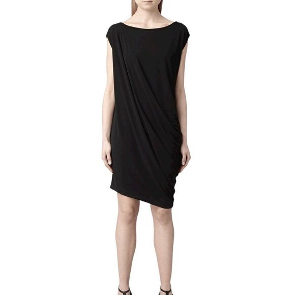 𝅺ALL Saints Dress Black Ally Asymetrical Dress - Picture 4 of 11